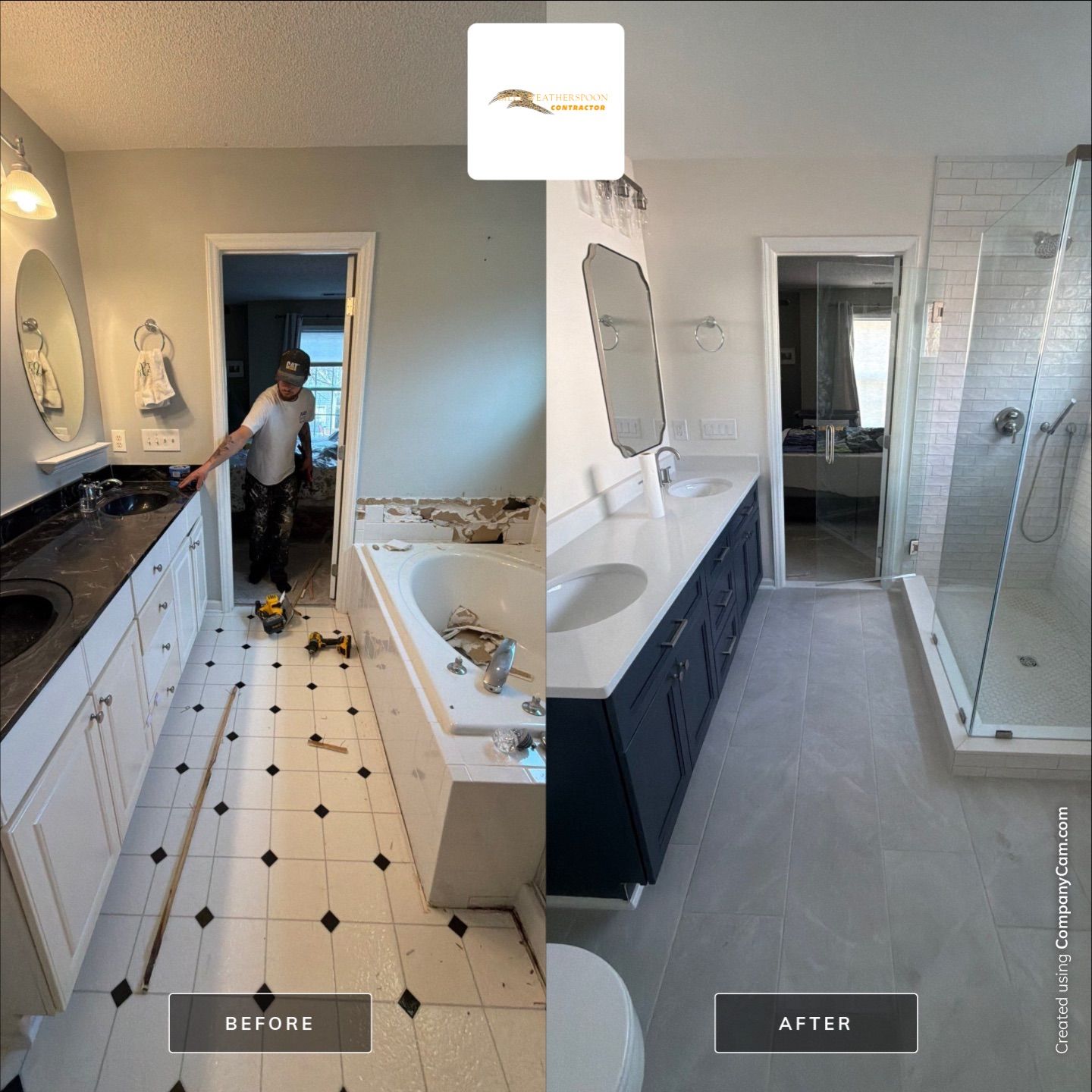 Before and after: Primary Bathroom Remodel in Raleigh, NC