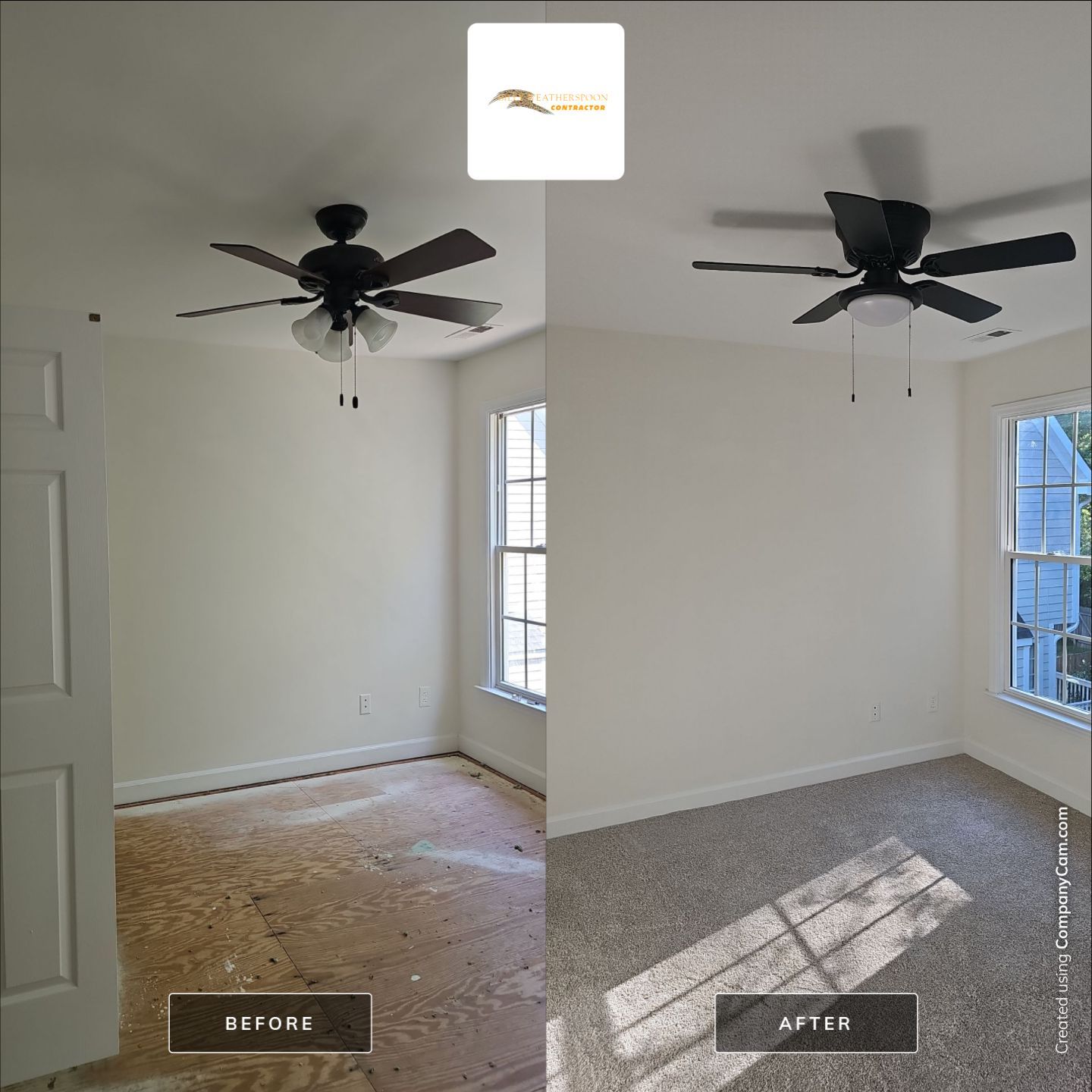 Before and after: New Carpet Installation in Raleigh, NC