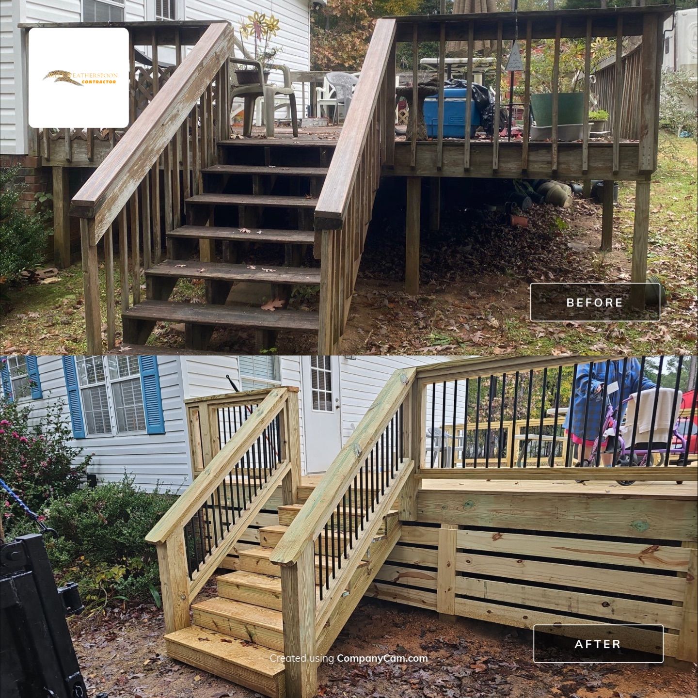 Before and after: Deck Stairs Rebuild in Raleigh, NC
