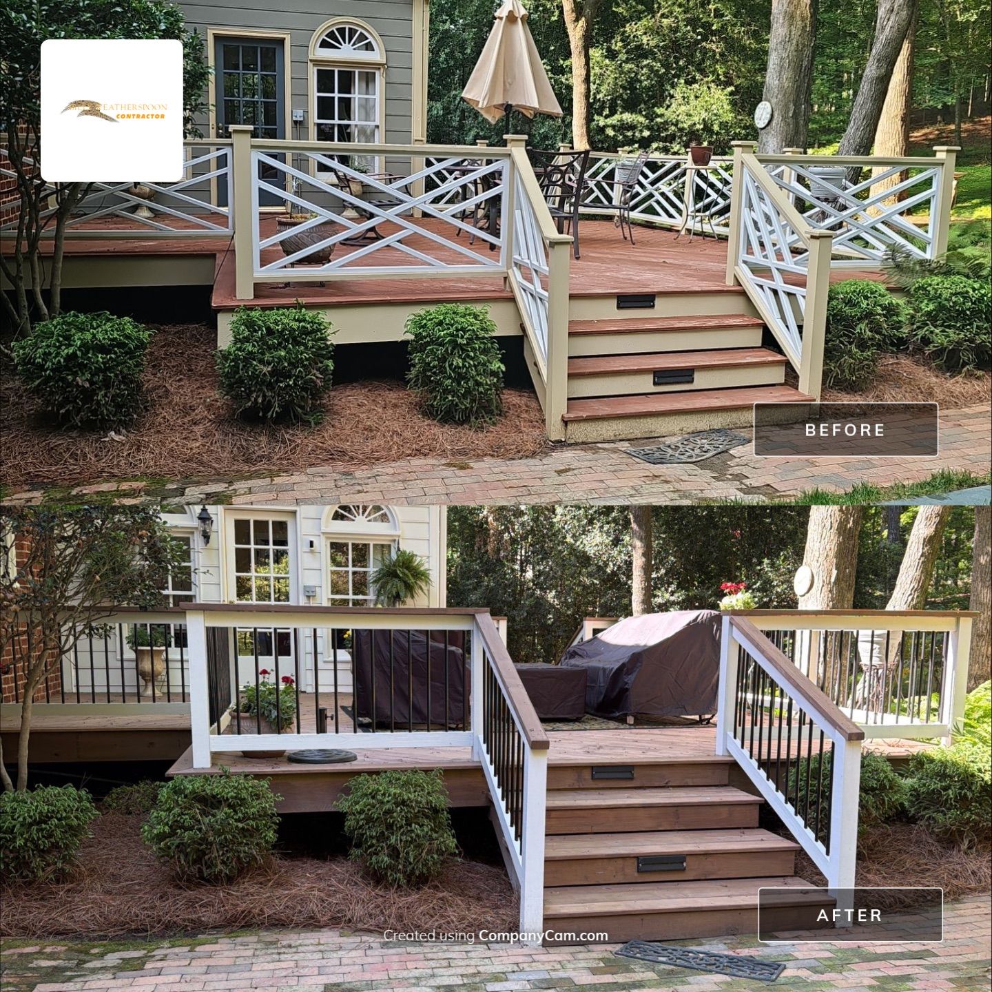 Before and after: Deck & Steps Rebuild in Raleigh, NC