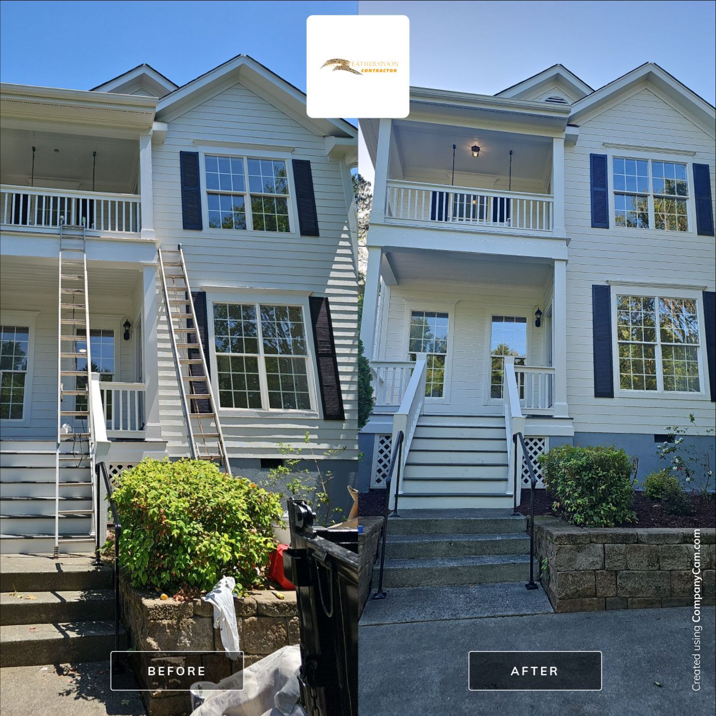 Before and after: Exterior Repaint in Raleigh, NC