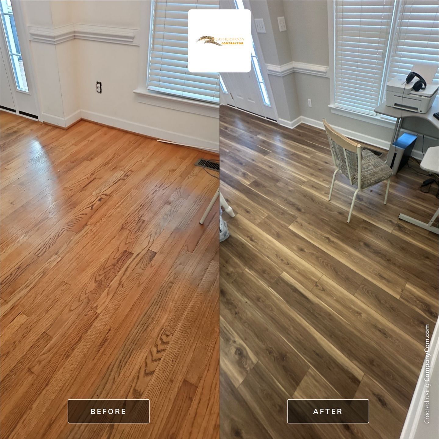 Before and after: Hardwood Floor Refinishing in Raleigh, NC