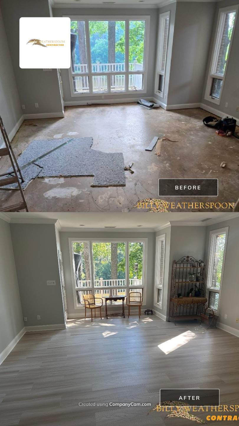 Before and after: Living Room Remodel in Raleigh, NC
