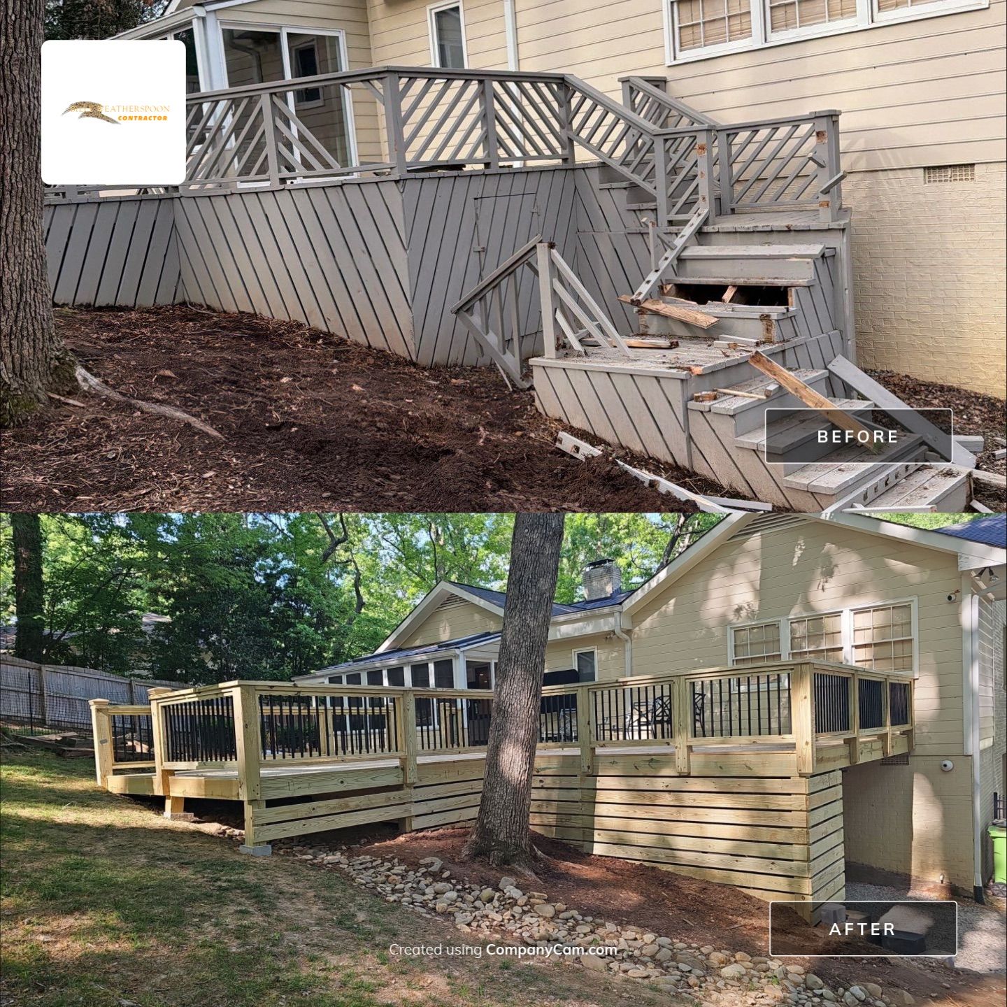 Before and after: Multi-Level Deck Rebuild in Raleigh, NC